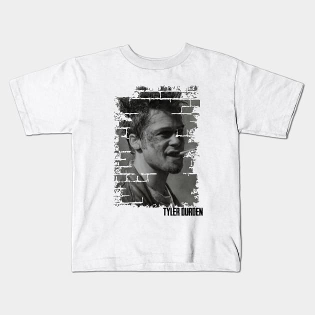 Tyler Durden black and white Kids T-Shirt by Finito_Briganti